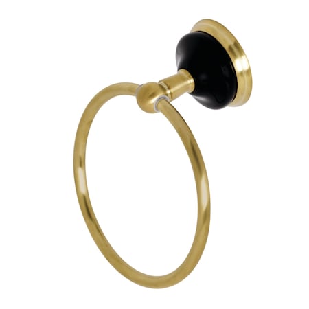 Kingston Brass BA9114BB Water Onyx 6" Towel Ring, Brushed Brass BA9114BB